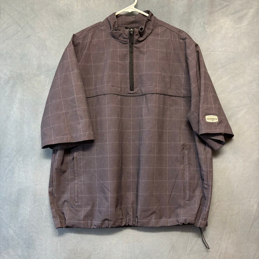 Ahead Golf Windbreaker Shirt L Plaid Cypress Run 1/2 Zip Jacket Golf Comfy